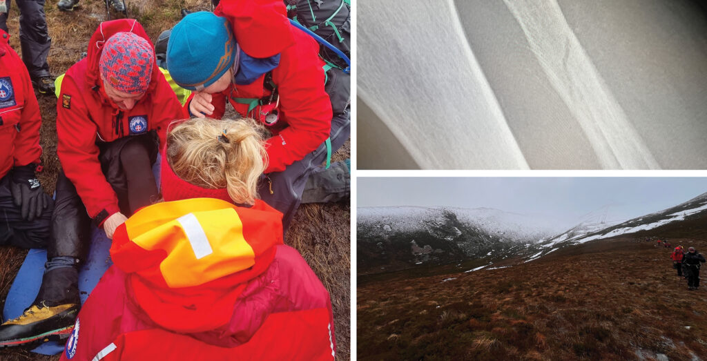 Will being treated by fellow team members after his slip, X-ray of the fracture and the walk-off at the end of an otherwise successful training session © Will Close-Ash/NNPMRT.