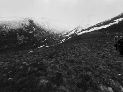 Team members walk off the hill after an otherwise successful training weekend